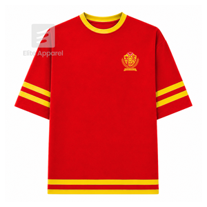 เสื้อเชิ้ตชมรมนักศึกษา NSPDK แบบสั่งทำพิเศษ ปักโลโก้ด้านหน้า สีแดงและสีทอง เสื้อยืดแขนสั้นโพลีเอสเตอร์สำหรับผู้หญิง เสื้อผ้าสไตล์กรีก - Product Image 1