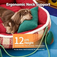 Lit pour chat en peluche douce avec base antidérapante, housse amovible et lavable, utilisable toute l'année pour les petits chiens