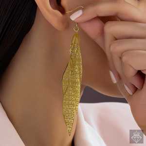 ต่างหูห้อยรูปทรงกระทะที่เป็นเอกลักษณ์ของ Prao เครื่องประดับแฟชั่นป้องกันการเสื่อมเสีย - Product Image 3