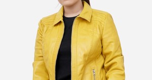 Chaqueta de Cuero Sintético para Mujer con Cuello Solapa, Botones Frontales, Manga Larga, Estilo Clásico, Moderno e Informal, Color Personalizado - Product Image 3