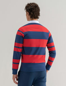 เสื้อรักบี้แขนสั้นผู้ชาย สีแดงกรมท่า ผ้าโพลีเอสเตอร์ 100% ทรงปกติ แห้งเร็ว ติดกระดุม สำหรับผู้ใหญ่ ทุกฤดูกาล - Product Image 5