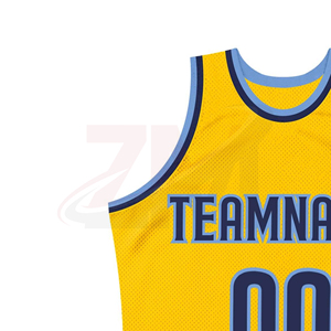 Camiseta de Baloncesto Personalizada Amarilla Sublimada, Unisex, de Malla Transpirable, 100% Poliéster, con Impresión de Nombre y Número del Equipo - Product Image 4