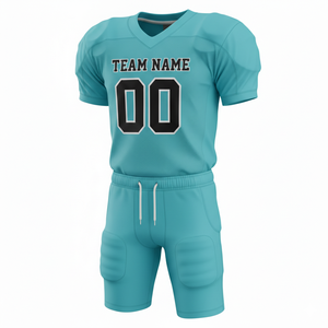 ชุดยูนิฟอร์มอเมริกันฟุตบอลพรีเมียมสั่งทำพิเศษ ระบายอากาศได้ดี ผลิตจากโพลีเอสเตอร์ 100% ชุดเต็มพร้อมเสื้อและกางเกงทีมแบบสั่งทำพิเศษ ดีไซน์ด้านหน้าสูง - Product Image 1