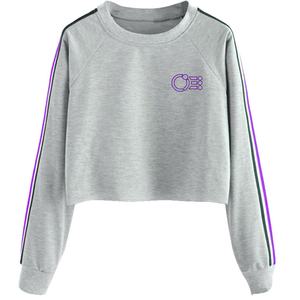 Women's for Crop Hoodie Casual Winter Wear Full Sleeve Fleece Knitted <b>Sweatshirt</b> Eco Friendly <b>Embroidery</b> Design - Product Image 6