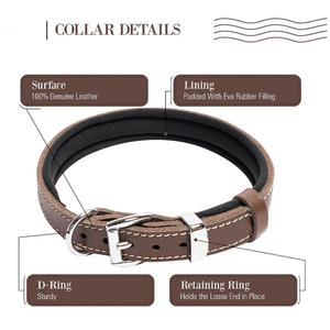 ปลอกคอสุนัขหนังดีไซน์ใหม่แบบปรับแต่งได้ ปลอกคอสุนัขกันน้ำ PVC ปลอกคอสุนัขแบบหนา ระบายอากาศได้ดี ขายส่ง - Product Image 4