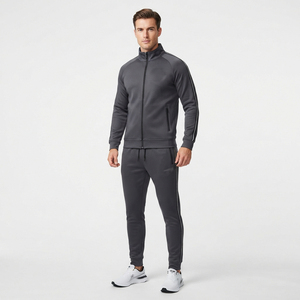 Conjunto deportivo casual con cremallera para hombre, corte ajustado. Conjunto deportivo con cremallera para invierno, traje de jogging de alta calidad para hombre, conjunto deportivo de alto rendimiento. - Product Image 4