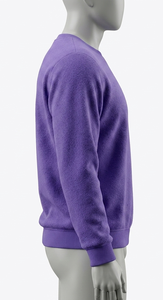 Sweat-shirt à col rond pour homme, couleur unie, coupe classique, tricoté, style décontracté, violet - Product Image 3