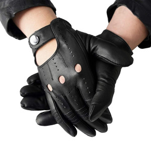 Guantes de Cuero para Hombre, de Piel de Oveja, para Conducir, Ciclismo, Pantalla Táctil, Motocicleta, Sin Forro, en Venta - Product Image 2