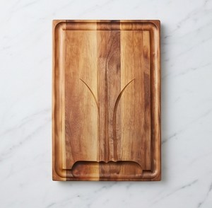 Tabla de Cortar Rectangular Moderna de Madera con Patrón Tallado y Ranura para Jugo, Superficie de Corte para Cocina - Product Image 4