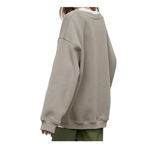 Sweat-shirt d'hiver en polaire chaude 100 % polyester ECHO EDGE Apparel, coupe décontractée contemporaine, haut oversize à épaules tombantes pour femme - Product Image 3
