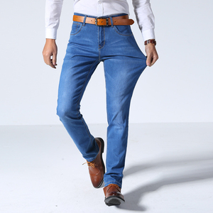 Jeans Clásicos de Mezclilla para Hombre, 100% Algodón, Ecológicos, Elásticos, Ligeros, Cómodos, para Uso Diario en Verano/Primavera, Estilo Casual - Product Image 3