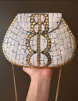 Sac à main de luxe fait main en nacre, élégant sac de soirée incrusté de coquillages pour mariage, commandes en gros personnalisées, portable