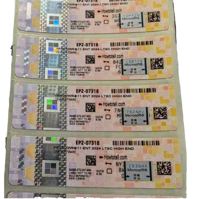Latest Genuine Win11 Pro OEM COA Silvery Sticker Physical Stickers English 12 Month-warranty in Stock US Origin