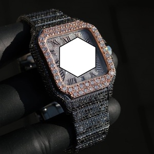 Reloj de Lujo con Incrustaciones de Moissanita VVS, Bisel Cuadrado con Números Romanos, Estilo Hip Hop, Automático - Product Image 3