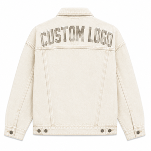 Chaqueta Vaquera con Cuentas y Logotipo Personalizado, Chaqueta Casual de Algodón para Hombre, Cuello Camisero, Corte Regular, Otoño - Product Image 2
