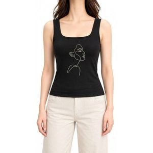 Débardeurs Minimalistes Noirs Onyx en Coton Spandex, Doux au Toucher, Anti-Boulochage, Col Rond, Sans Manches – Meilleures Ventes - Product Image 2
