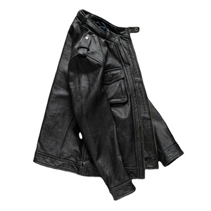 Chaqueta Bomber Larga y Delgada de Cuero Genuino para Hombre, Estilo Motero, con Cierre, Puños con Cremallera, Elegante, Cálida, Impermeable, Transpirable, con Logotipo Frontal 2026 - Product Image 2