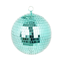 Vente en gros de boule à miroir disco en plastique verre rose brillant de 12cm personnalisé cadeau de fête coloré grand décor de Noël