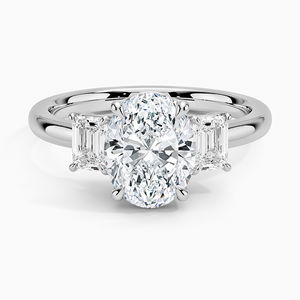 Bague BOJ 067, coupe ovale, argent 925, trois pierres, halo solitaire, diamant, 2 carats, couleur D, VVS1, moissanite, certifiée GRA, prix bas - Product Image 1
