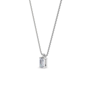 <b>Botanical</b> 0.25 CTW Emerald Cut <b>Lab</b> Grown Diamond Pendant 14K Rose Gold Fine Jewelry For Women Bridal Engagement Gift - Product Image 2