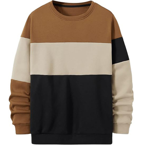 Wholesale 100% Cotton Knitted Men's <b>Sweatshirts</b> Breathable Thermal Winter Crew Neck Pullover Long Sleeves Embroidered Plain Dyed - Product Image 1
