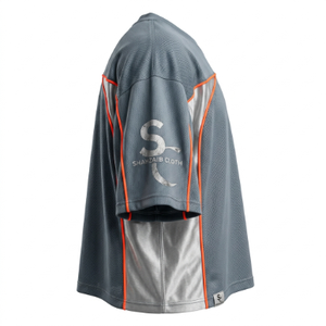 Camiseta Deportiva de Secado Rápido con Bordado de Equipo, 100% Poliéster de Malla, Tejido Ligero, Cuello en V, Disponible a Precio de Fábrica - Product Image 3
