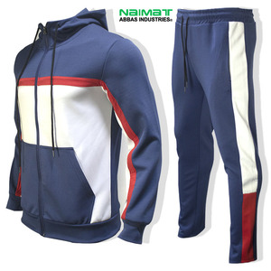 Chándal moderno con cuello alto para hombre, chaqueta deportiva con cremallera completa, pantalones deportivos ajustados, ropa deportiva informal para gimnasio - Product Image 4