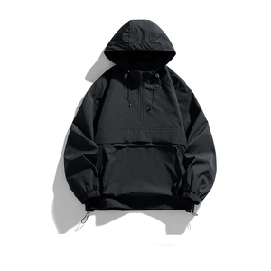 Chaqueta Cortavientos Personalizada con Logotipo, 100% Nailon, para Hombre, con Media Cremallera, Impermeable, Resistente al Viento, para Actividades al Aire Libre - Product Image 2