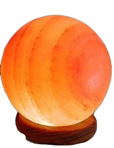 Hermosa decoración náutica tallada a mano estilo flor BOLA DE Rugby lámpara de sal piedra de sal Rosa Natural del Himalaya artesanías naturales crudas - Product Image 1