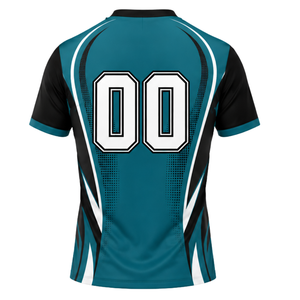 Manufacturer Custom Teal Black Sublimated Volleyball Jersey Short Sleeve Athletic Sports Shirt Team Wear Training Game Apparel - Product Image 2