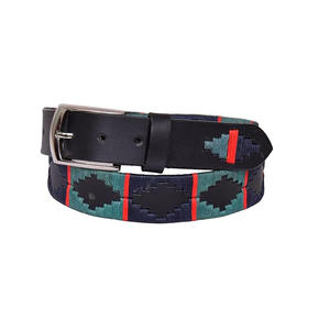 Handmade Premium Leather Polo Belt Traditional Hand-Stitched Pampa Diamond Embroidered Belt Luxury Equestrian Style Casual Wear - Product Image 4