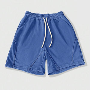 Acid Wash Fleece Men's Gym Workout Shorts 100% Cotton Breathable Eco-Friendly <b>Elastic</b> Waist Drawstring Custom Wholesale Supplier - Product Image 5