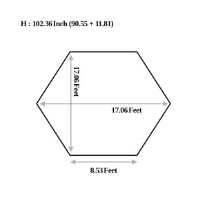 CAMPTOWN HEXA TARP XL-300 Four-Season Waterproof <b>Camping</b> Tarp UV Resistant Sunshade <b>Canopy</b> Aluminum Silver Fabric Outdoor - Product Image 5