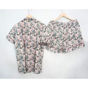 Conjuntos de Pijamas de Algodón 100% Puro, Lujosos, Elegantes, Románticos, Clásicos, Vintage, para Invierno y Verano, con Estampado a Mano, Tipo Canguro - Product Image 6