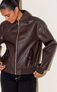 Chaqueta de Cuero Tipo Bomber para Mujer, Impermeable y Resistente al Viento, con Estilo Explosivo, para Invierno - Product Image 3