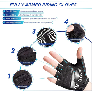 Gants de cyclisme respirants, gants de vélo absorbant les chocs avec coussinets en gel de silicone léger, gants de vélo antidérapants pour hommes et femmes - Product Image 2