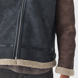 Trendy Outfit Fresh Article Waterproof Faux <b>Fur</b> Bomber Jacket <b>Top</b> Quality Best Price Fully Customized Shearling Leather Jackets - Product Image 6
