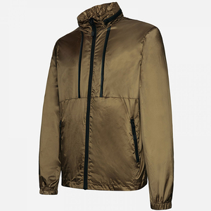 Custom Autumn Starter Front Pocket Vintage Hood <b>Jacket</b> Light Weight Waterproof Windbreaker <b>Zip</b> <b>Up</b> <b>Jacket</b> For Men's Breathable - Product Image 6