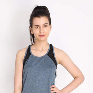 Débardeur de sport à séchage rapide pour femmes, en coton et polyester, disponible en différentes couleurs, OEM - Product Image 4