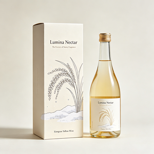 Boîte en carton personnalisée en deux parties, fabrication directe usine, avec marquage à chaud, pour vin jaune fortifié traditionnel - Product Image 1