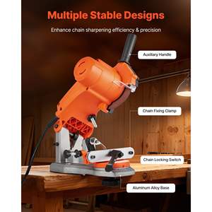 Affûteur de chaîne de scie électrique 85W Professionnel 5000RPM Affûteur de chaîne de scie de table 2 meules de meulage Lumière LED pour le travail du bois - Product Image 5