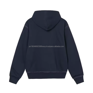 เสื้อฮู้ดแบบมีซิปสองชั้นสำหรับฤดูหนาวผ้าโพลีเอสเตอร์/ ผ้าฝ้ายปักโลโก้ที่กำหนดเองได้ - Product Image 4