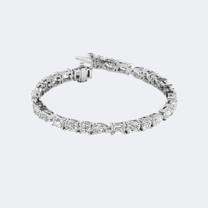 9.20CTW Mixed-Cut Prong-<b>Set</b> Diamond Line Bracelet - Product Image 4