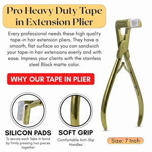 Professional Tape In Hair Extension Sealing Plier 7" with Silicone <b>Cushion</b> Jaws Easy Open Spring Handle Bonding Installation - Product Image 3