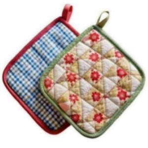 100% Organic Cotton Square Classic Design Kitchen Potholder Set Eco-Friendly Recycled Non-Slip Pocket Mitt <b>Heat</b> Mats <b>Pads</b> - Product Image 4