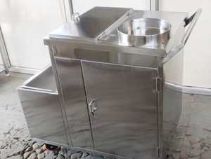 Electric Stainless Steel Utility Cart Mobile Sink Cabinet Commercial Kitchen <b>Trolley</b> with <b>Drawers</b> Doors Wheels 100kg Capacity - Product Image 1