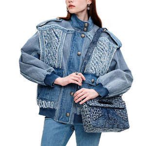 Nouveautés : Veste en jean pour femme de haute qualité, coupe ajustée, manches longues, tricotée, respirante, pour l'hiver et l'extérieur - Product Image 2