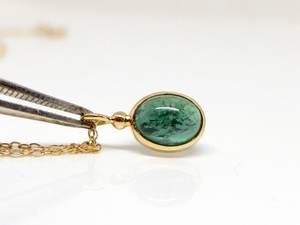 Delicate Green Tourmaline Necklace Handmade Gemstone Chain 925 Sterling Silver 14K Gold Plated Jewelry - Product Image 4