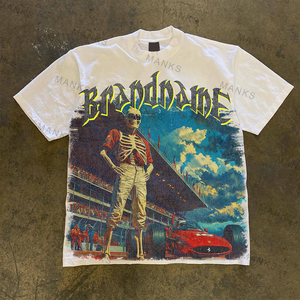 Heavy Weight Breathable Summer <b>Tee</b> Drop Shoulder Men's T-shirts Custom Printing <b>Graphic</b> Design <b>Vintage</b> 100% Cotton Canvas High - Product Image 2