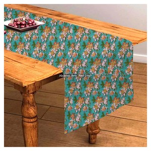 Mid Century Vintage Look 100% Cotton Table <b>Runner</b> Floral Printed Indian Hand Block Home Wedding Decor For Wedding Events Home - Product Image 6